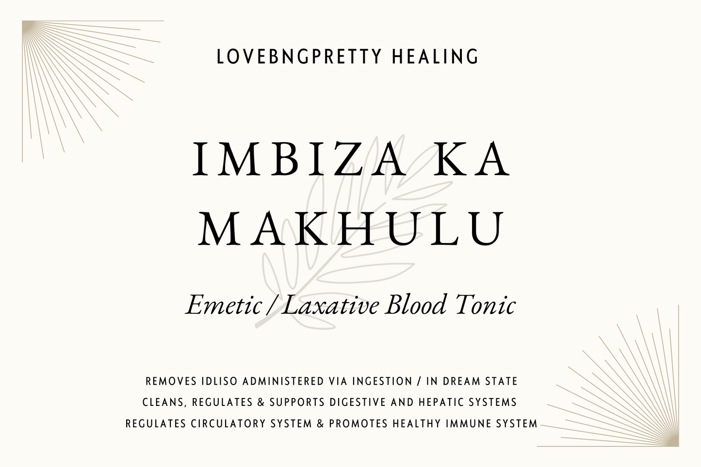Imbiza kaMakhulu (Blood Tonic)